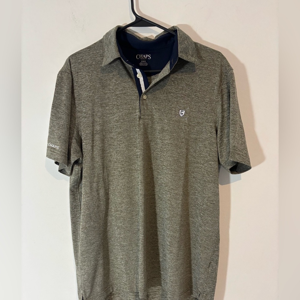 Chaps Golf Men’s Medium Gray Short Sleeve Polo Business Casual
